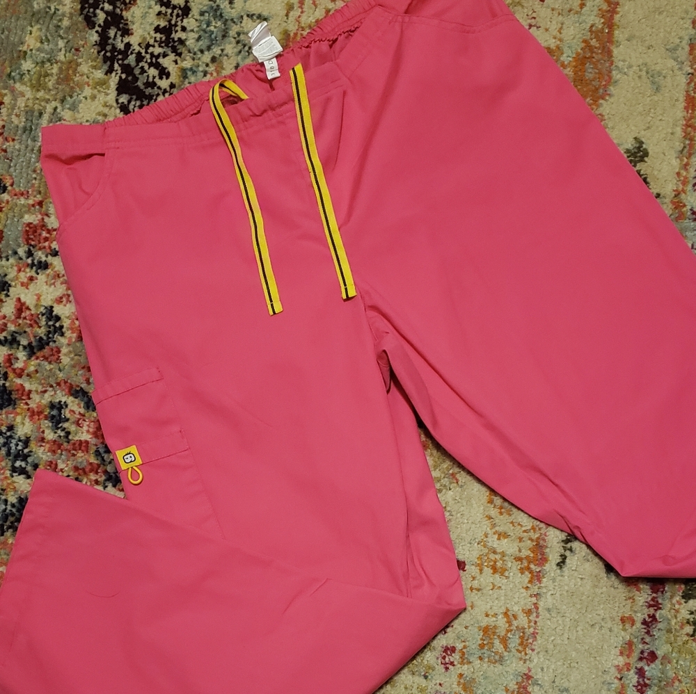 XL petite hot pink scrub pants